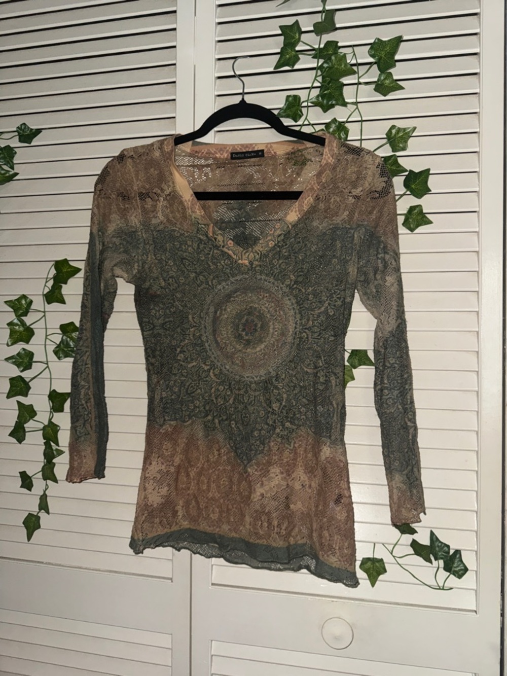 David Cline Vintage Lacy Boho Top
